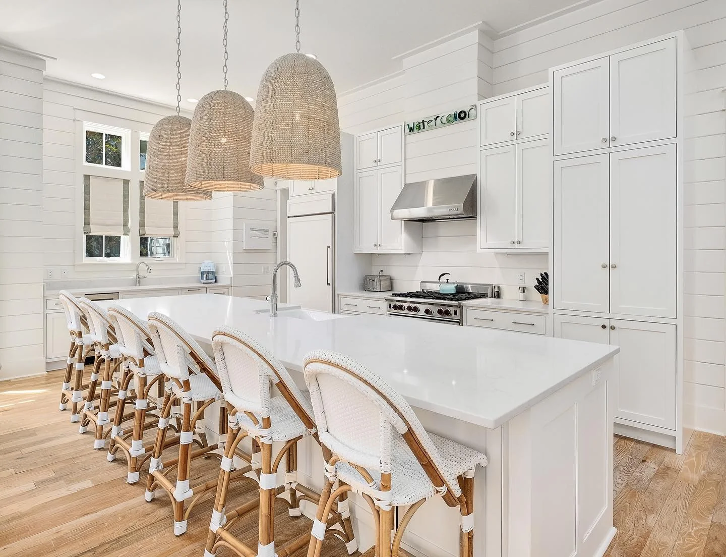 Oversized Rattan Pendants Create a Cozy Beachy Vibe