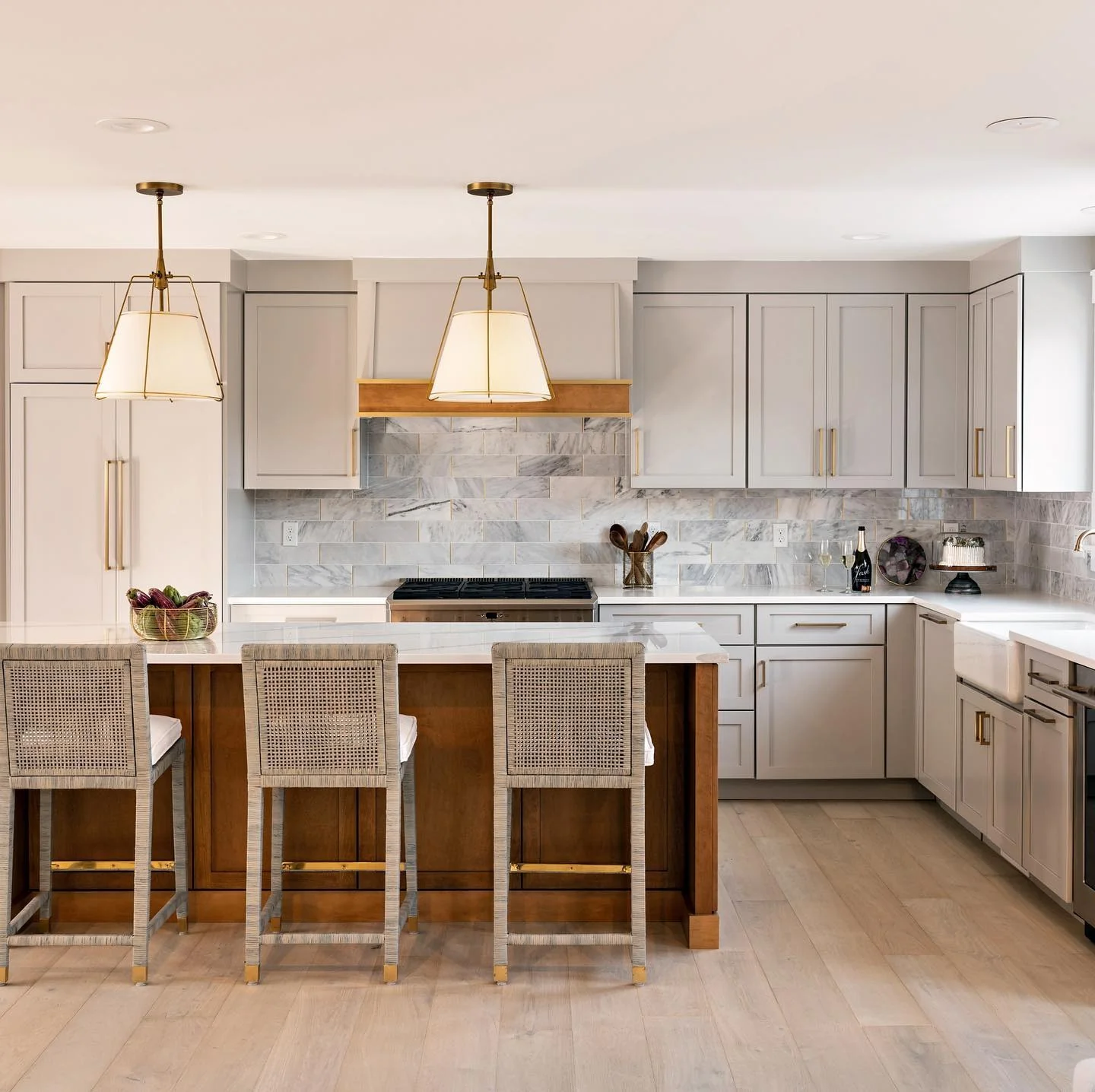 Two-Tone Kitchen Island Grounds the Space