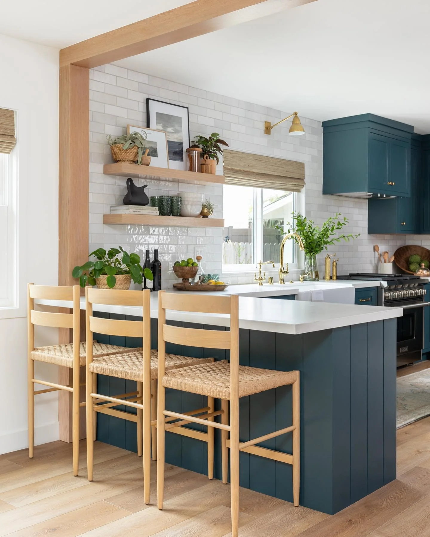 Floating Wooden Shelves Display Kitchen Accents and Art