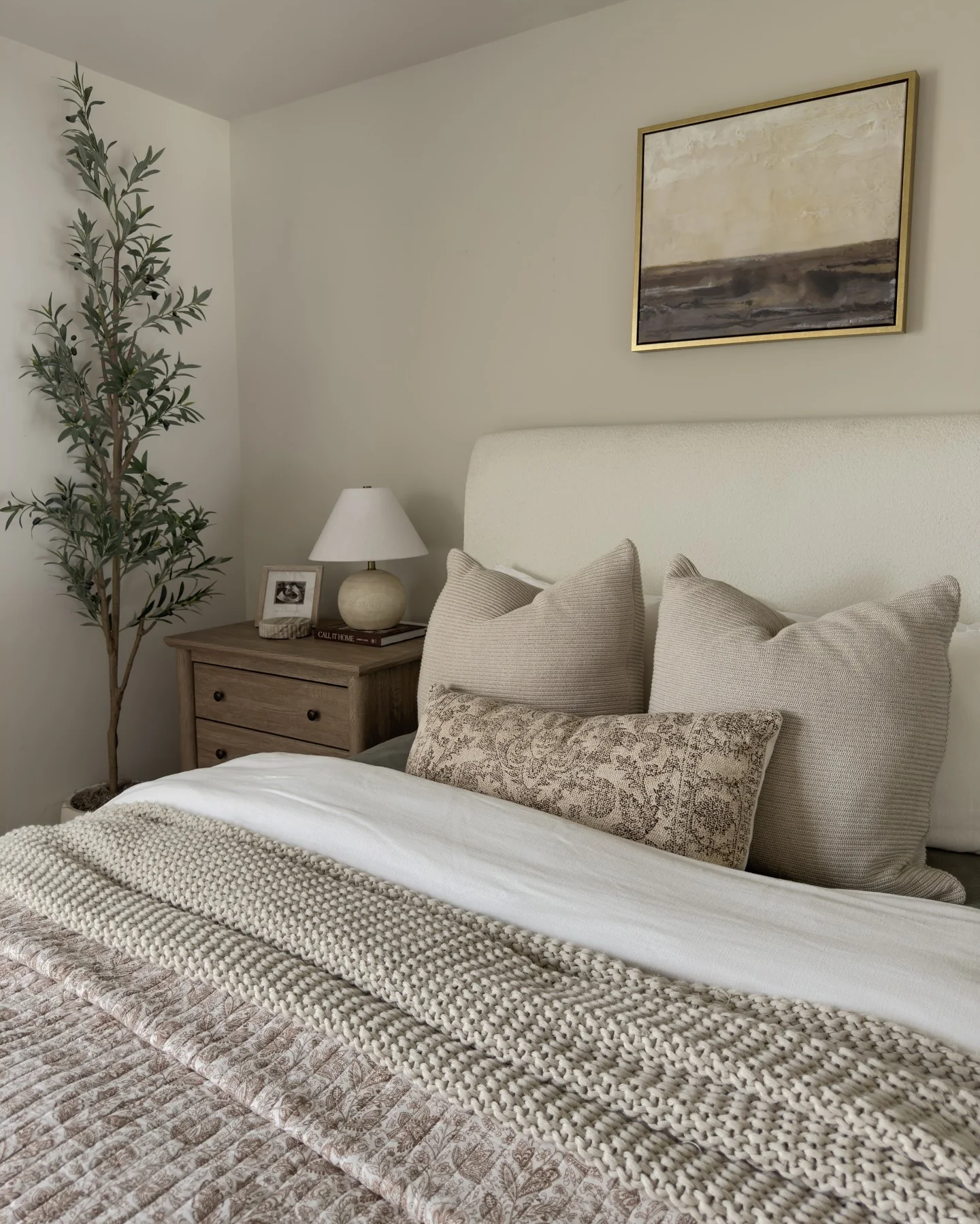 Layer Tones With Abstract Landscape Cream Artwork