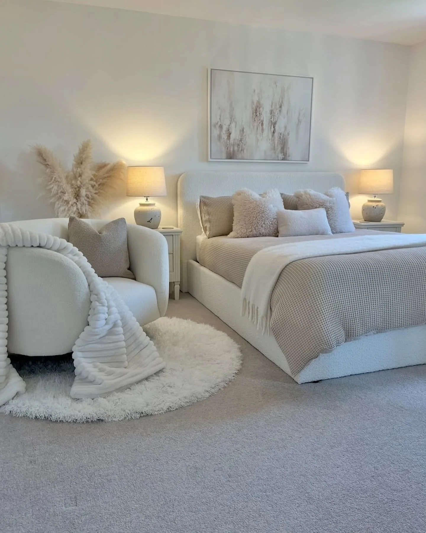 Introduce Plushness With a Cream Bouclรฉ Bed Frame