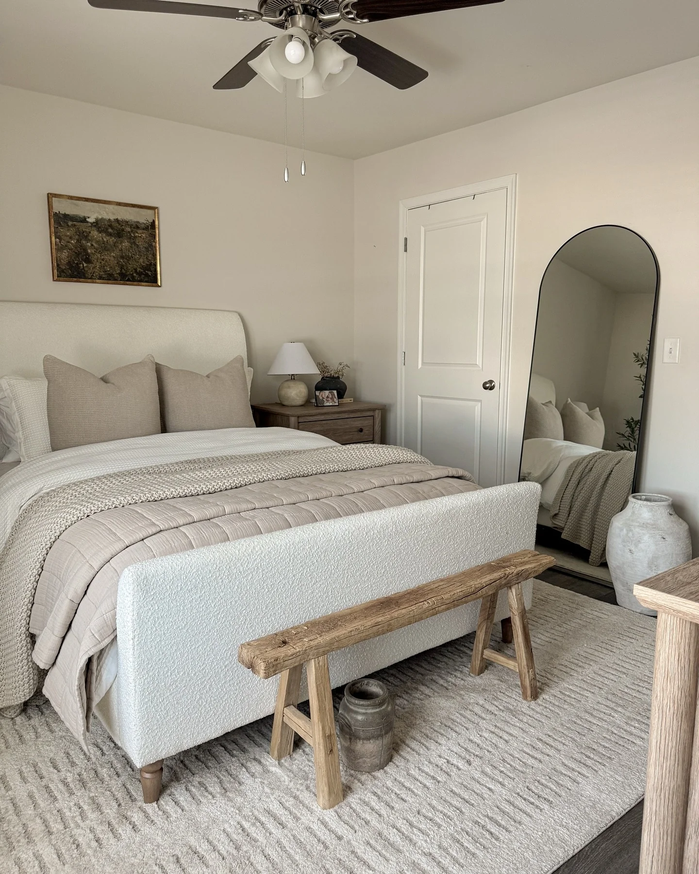 Expand the Space With an Arched Floor Mirror