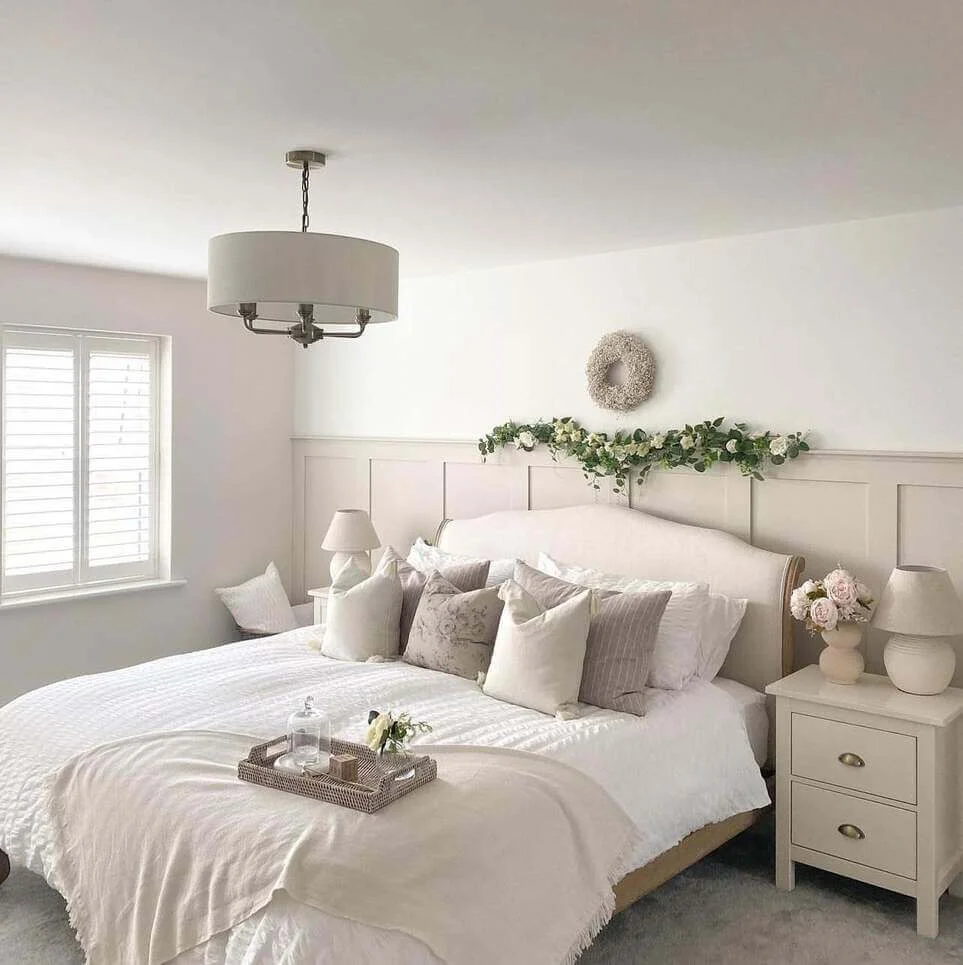 Board and Batten Walls Add Architectural Interest Above the Bed