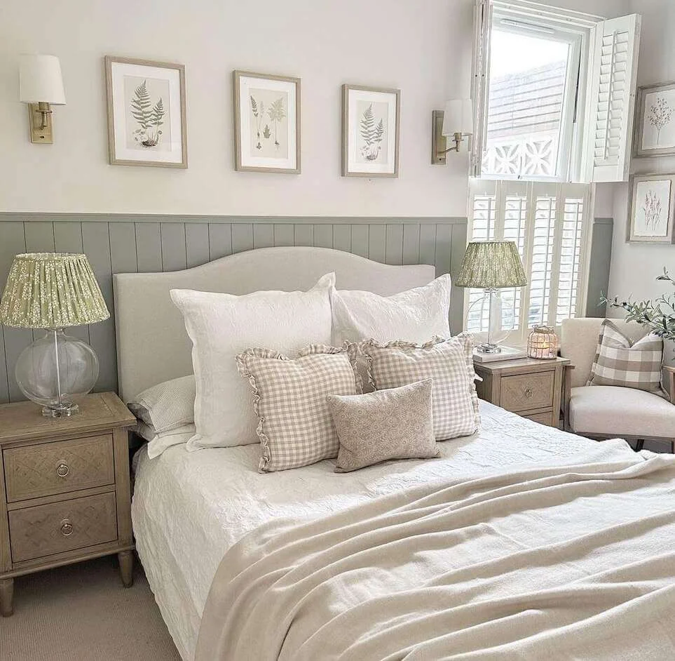 Botanical Prints Add Natural Detail Above the Bed