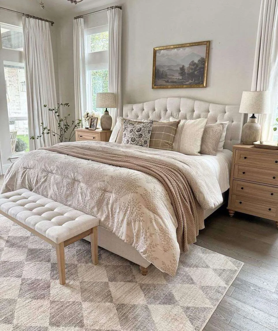 Tufted Bench Offers a Soft Landing at the Foot of Your Bed