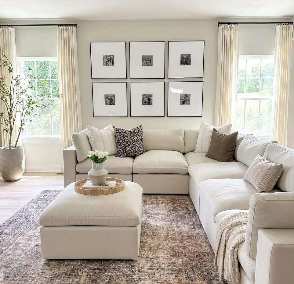 Six Square Frames Create a Balanced Gallery Wall
