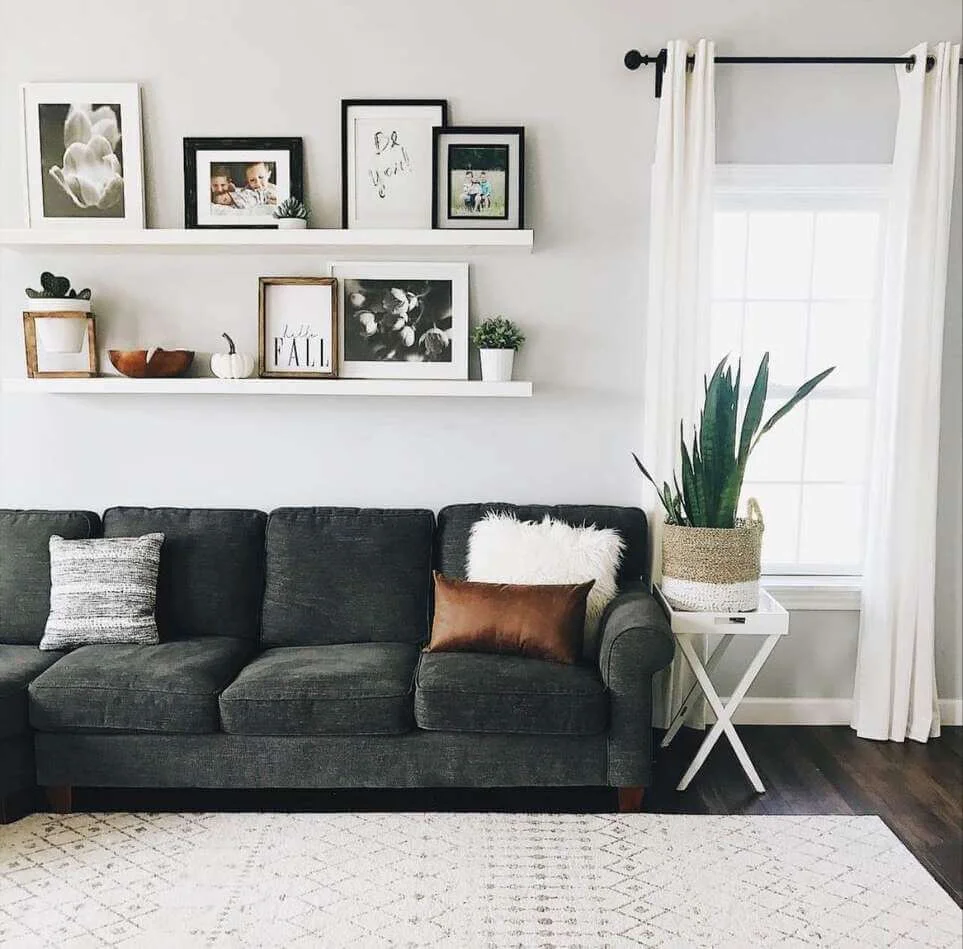 Two Floating Shelves Create a Layered Gallery Wall