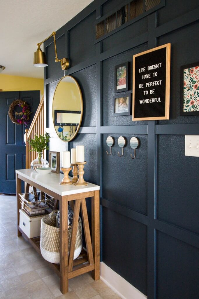 Conceal Clutter with Baskets on a Console