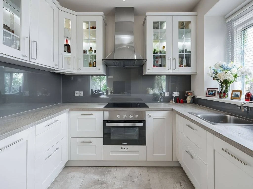 Glass-Fronted Cabinets Showcase Kitchenware and Decor