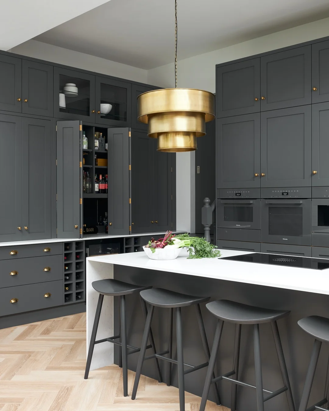 Tiered Brass Chandelier Adds a Warm Metallic Accent