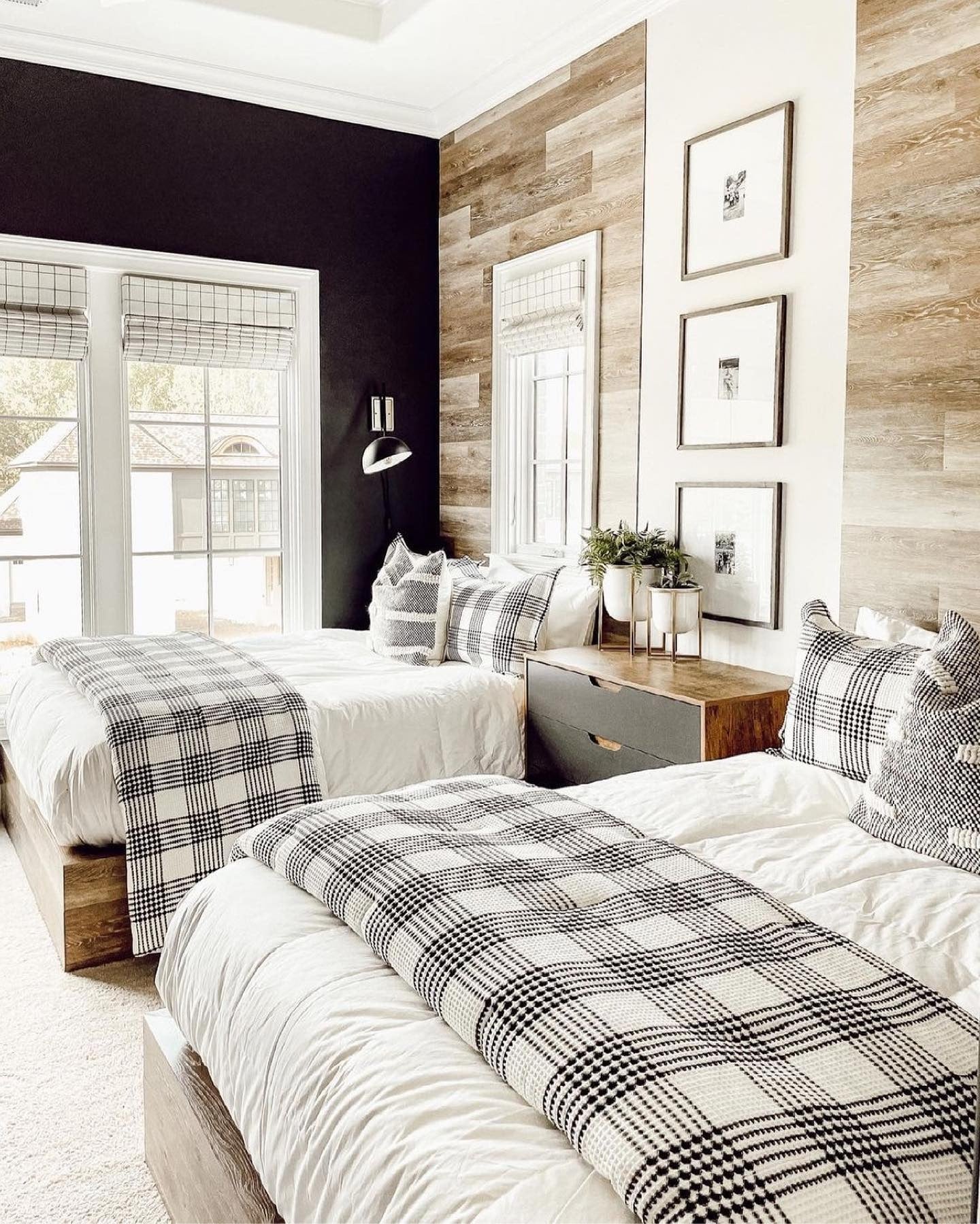 Black and White Plaid Throws Add Cozy Texture to Beds