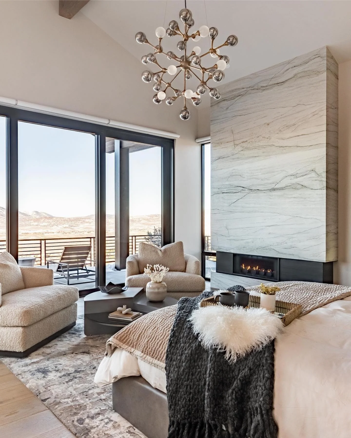 Anchor Your Room with a Large-Scale Marble Fireplace