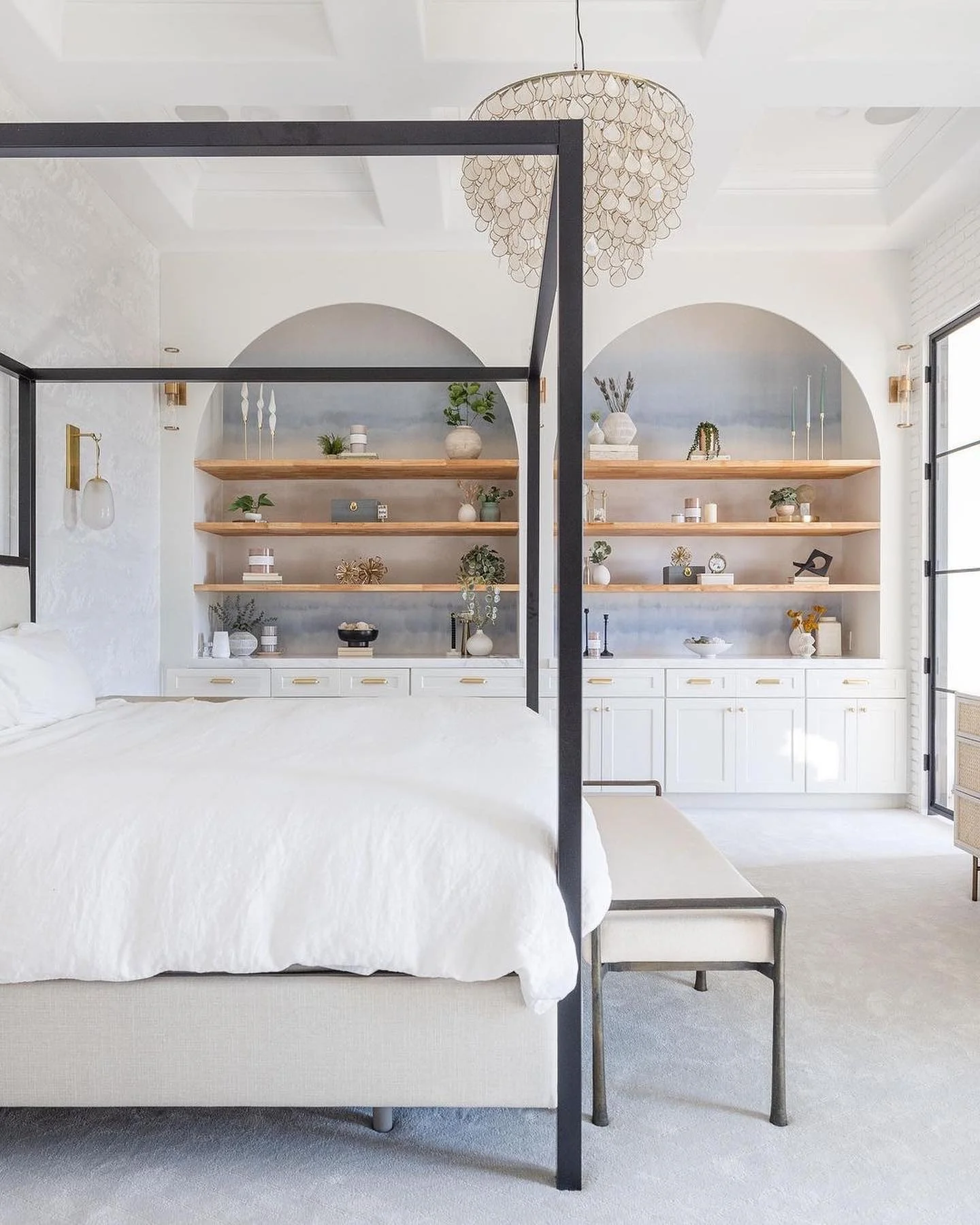 Incorporate Softness with Arched Built-In Shelving