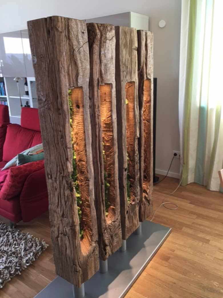 Reclaimed Timber Pillars with Integrated Planters