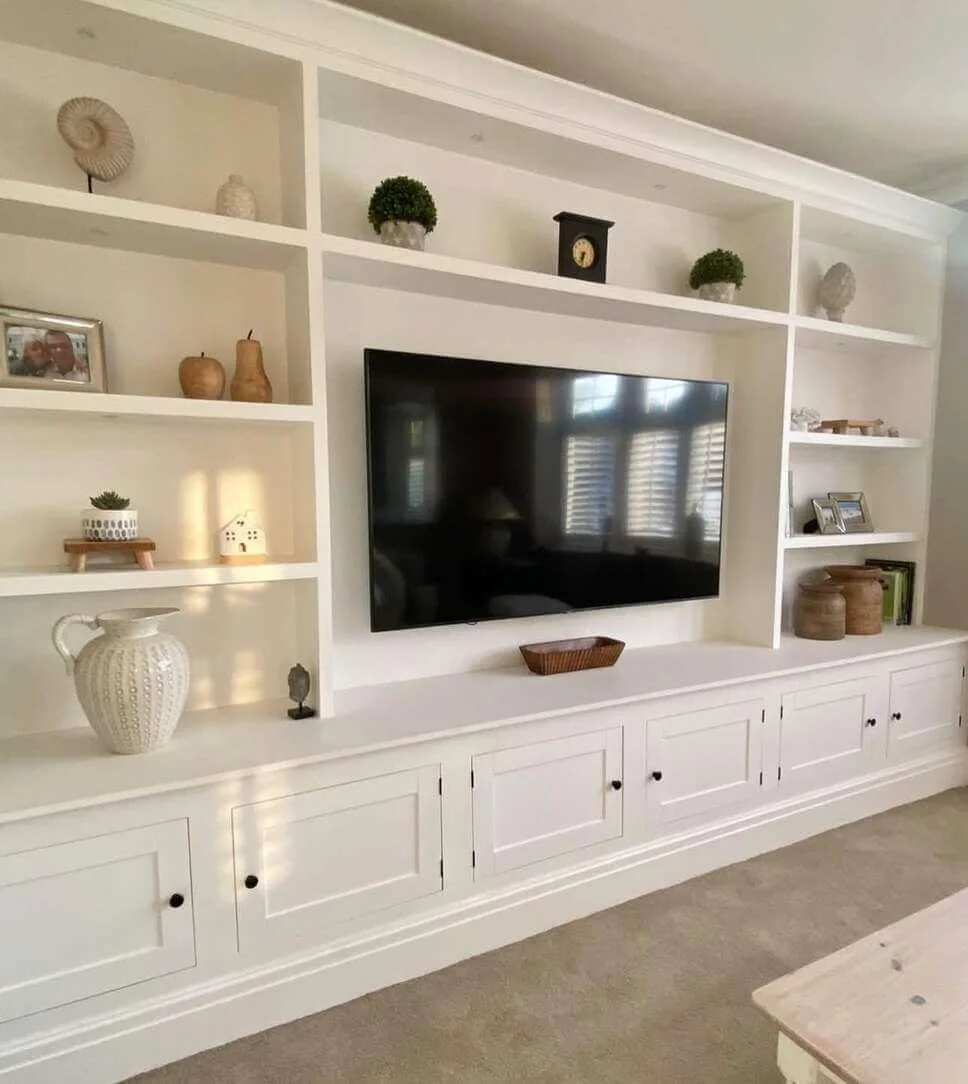 Hide Clutter Behind Built-in Cabinetry