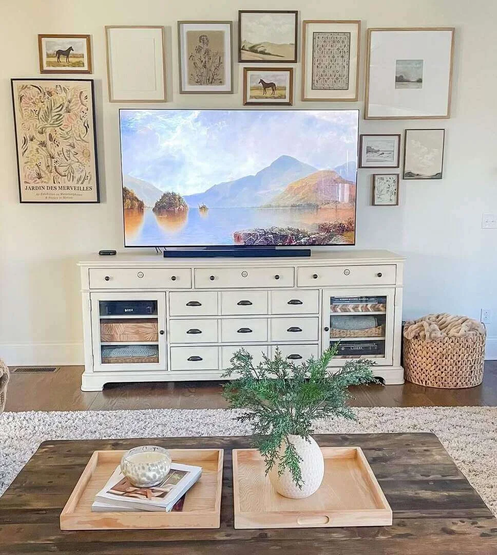 Frame Your TV with an Eclectic Gallery Wall