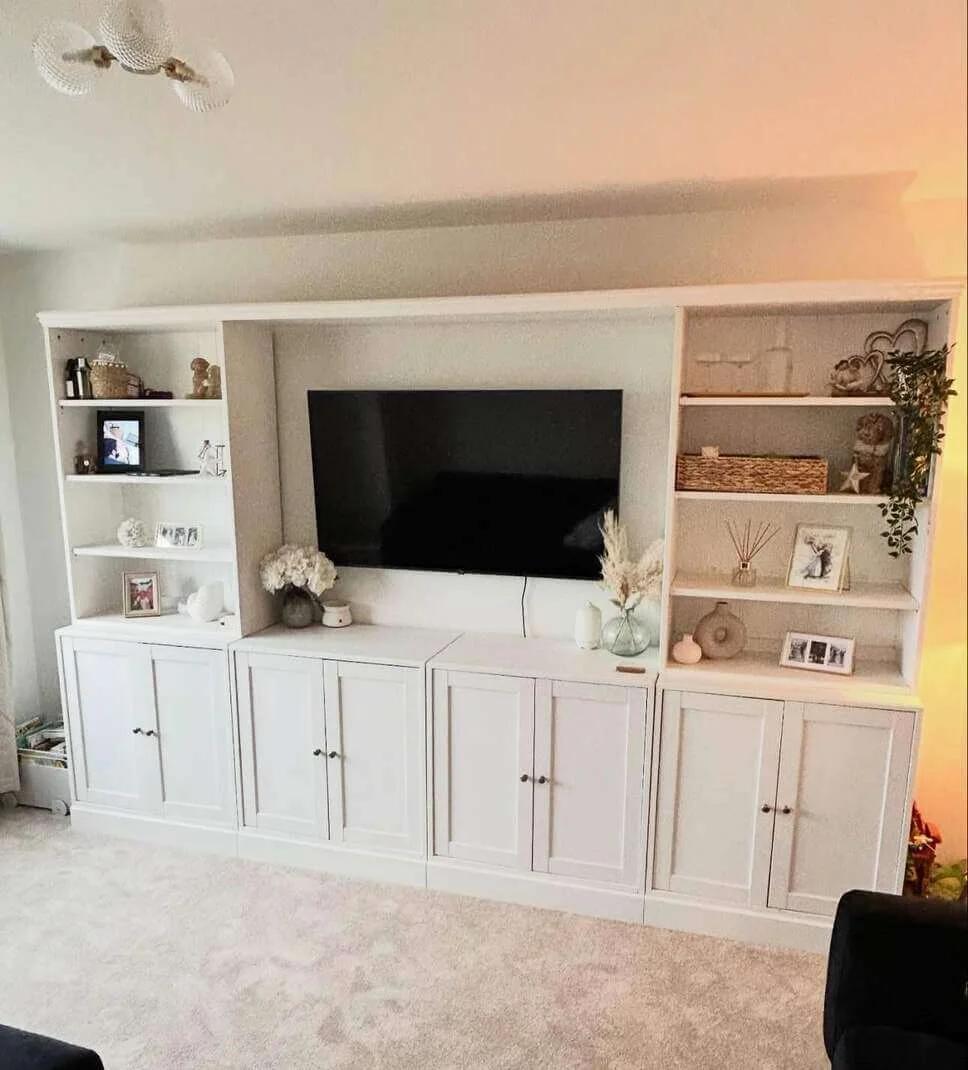 Maximize Storage with White Built-In Shelving